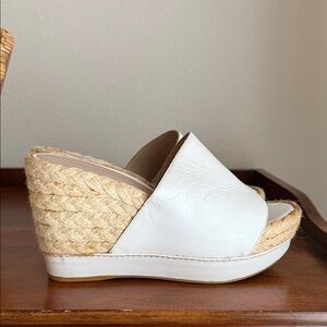 Stuart Weitzman White Espadrille Wedges